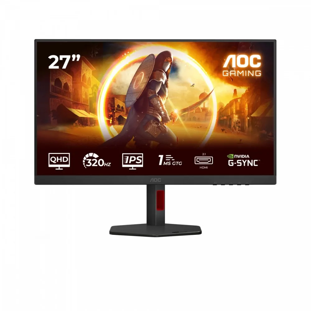 AOC Monitor 27 inches Q27G4SRU Fast IPS 320Hz HDMIx2 DP Pivot Speakers