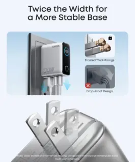 Anker зарядно USB-A + 2xUSB-C 100W SMART with display