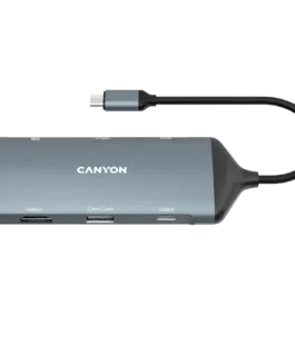USB хъб CANYON hub DS-15 8in1 4k USB-C Dark Grey