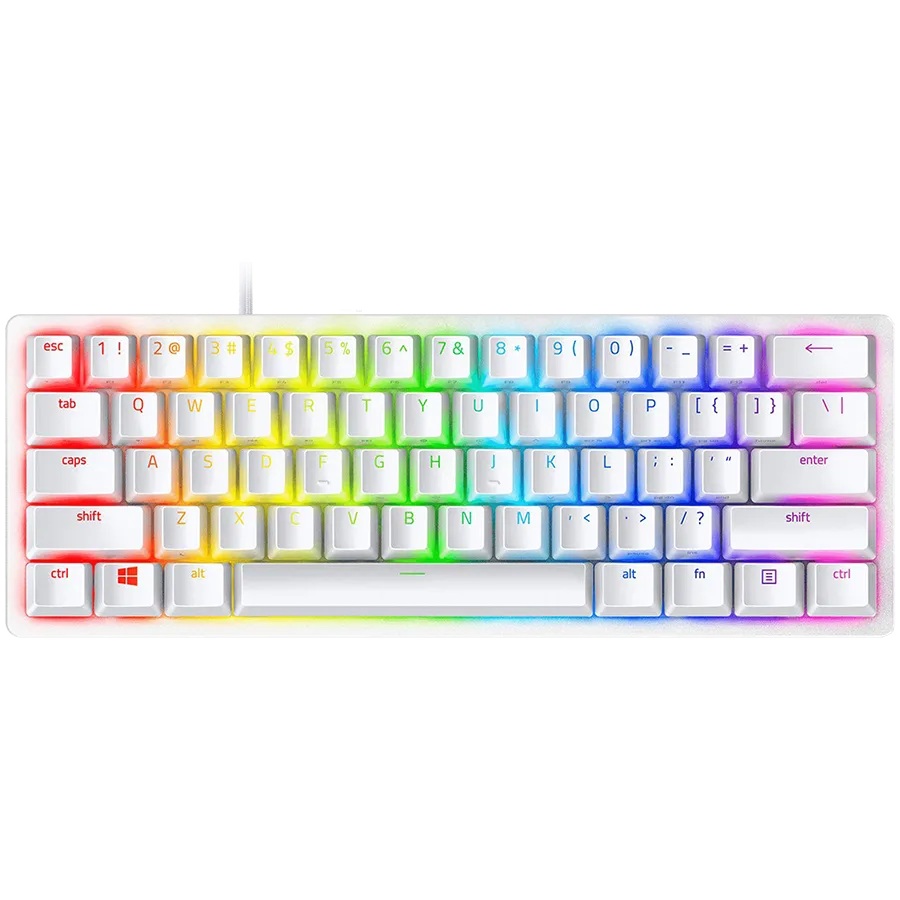 Геймърска клавиатура Razer Huntsman Mini White Linear Optical Switch size 60% RGB Chroma Doubleshot PBT Keycaps Standard
