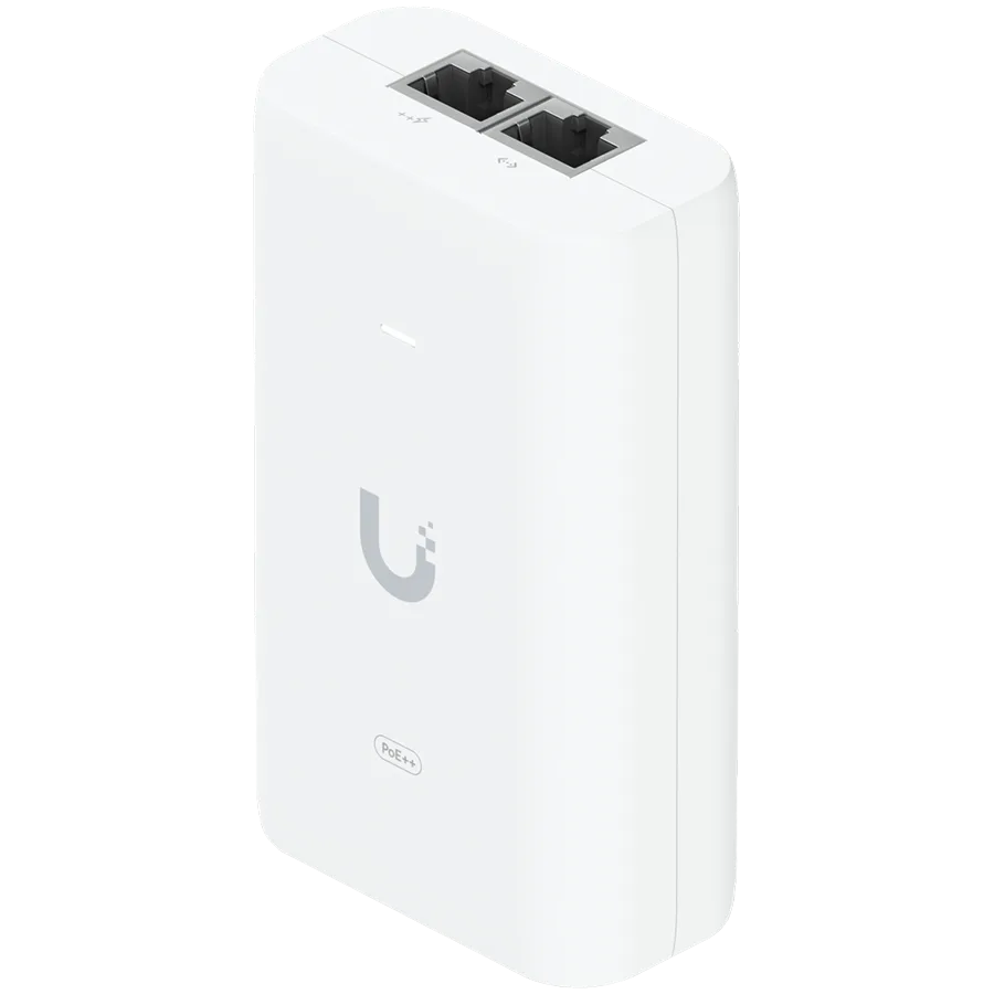 UBIQUITI PoE++ Adapter; Delivers up to 60W of PoE++; Surge peak pulse and overcurrent protection; Contains RJ45 data inp