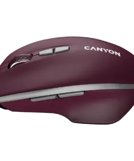 Alternative view of Безжична мишка CANYON mouse MW-21 BlueLED 7buttons Wireless Burgundy Red