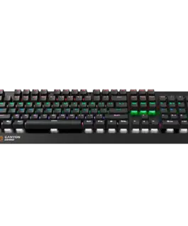 Alternative view of Геймърска клавиатура CANYON Hazard GK-6, Wired multimedia gaming keyboard with lighting effect, 108pcs rainbow LED, Numbers 104keys, EN double injection layout, cable length 1.8M, 450.5*163.7*42mm, 0.90kg, color black