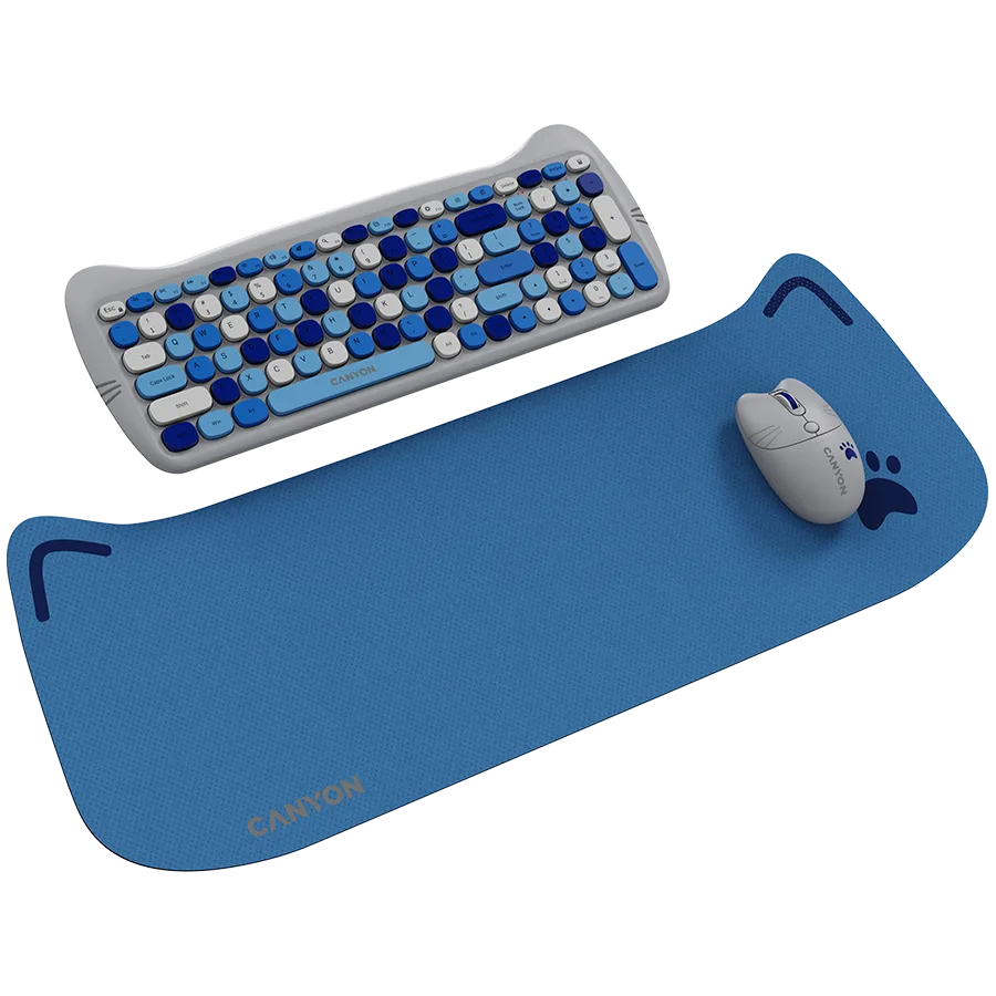 Клавиатура CANYON HSET-W6 EN Keyboard+Mouse Kitty Edition AAA+АА Wireless Blue - Image 17
