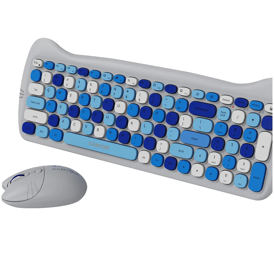 Клавиатура CANYON HSET-W6 EN Keyboard+Mouse Kitty Edition AAA+АА Wireless Blue - Image 18