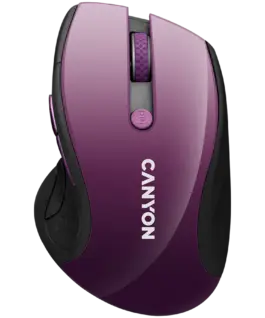 Безжична мишка CANYON 2.4Ghz wireless mouse optical tracking - blue LED 6 buttons DPI 1000/1200/1600 Purple pearl