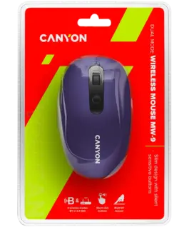 Безжична мишка CANYON mouse MW-9 Dual-mode Wireless Violet