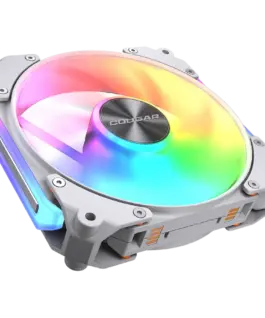Alternative view of Вентилатор Cougar fan APOLAR 120 ARGB White, Fan Speed 600-2200 RPM±200RPM, Air Flow 75.38 CFM ± 10%, Air Pressure 2.59 mm H2O±10%, HDB Hydro Dynamic Bearing, 490 mm (Fan) / 470 mm (ARGB)