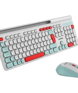 Клавиатура CANYON HSET-W5 EN Keyboard+Mouse AAA+AA Wireless White