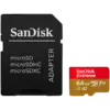 Карта памет SANDISK Extreme microSDXC 64GB + SD Adapter + 1 year RescuePRO Deluxe up to 170MB/s & 80MB/s Read/Write spee