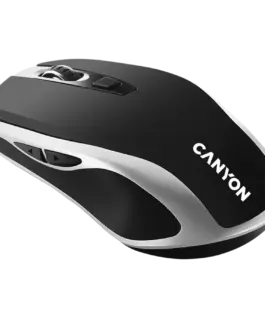 Alternative view of Безжична мишка CANYON MW-19, 2.4GHz Wireless Rechargeable Mouse with Pixart sensor, 6keys, Silent switch for right/left keys,Add NTCDPI: 800/1200/1600, Max. usage 50 hours for one time full charged, 300mAh Li-poly battery, Black -Silver, cable length