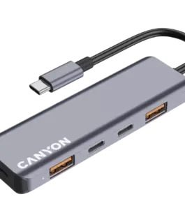 USB хъб CANYON hub DS-18 5in1 USB-C Grey