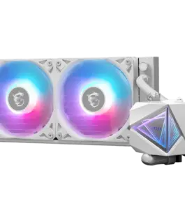 Alternative view of Охладител за процесор Охладител MSI MAG CORELIQUID I240 WHITE 2x 120mm ARGB Fans, Aluminium Radiator, Loop Dynamic Bearing, Intel LGA 1150/1151/1155/1156/1200/1700/1851, AMD AM5/AM4, 3Y Warranty