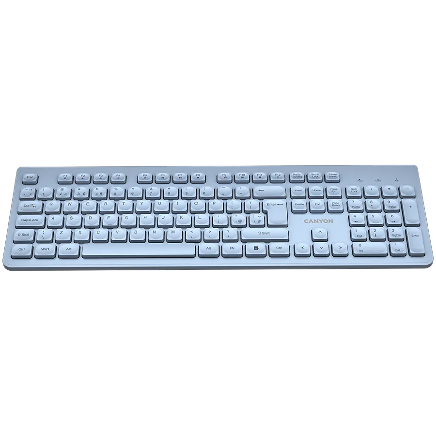 Клавиатура CANYON keyboard HKB-W01 UK/US AAA Wireless Blue - Image 37