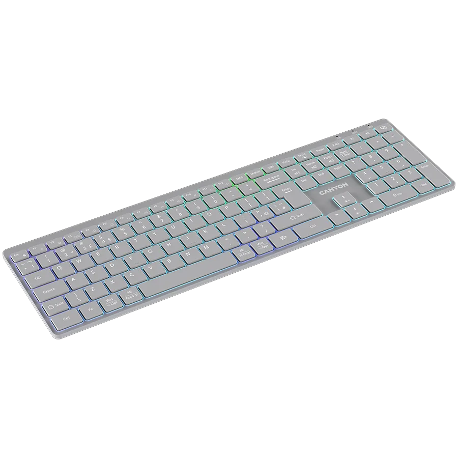 Клавиатура CANYON keyboard HKB-W11 UK/US RGB Dual Mode Wireless Grey - Image 15