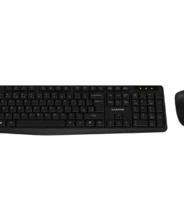 Клавиатура CANYON SET-W01 EN/BG Keyboard+Mouse Wireless Black