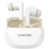 Bluetooth слушалки CANYON headset HEXAGON 7 TWS ANC+ENC Wireless Charge White Beige