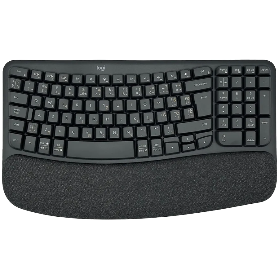 Клавиатура LOGITECH Wave Bluetooth ergonomic keyboard - GRAPHITE - US INTL