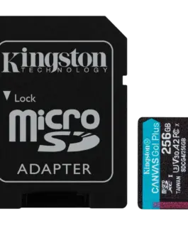 Карта памет Kingston 256GB microSDXC Canvas Go Plus Gen4 200MB/s A2 U3 V30 Card + Adapter