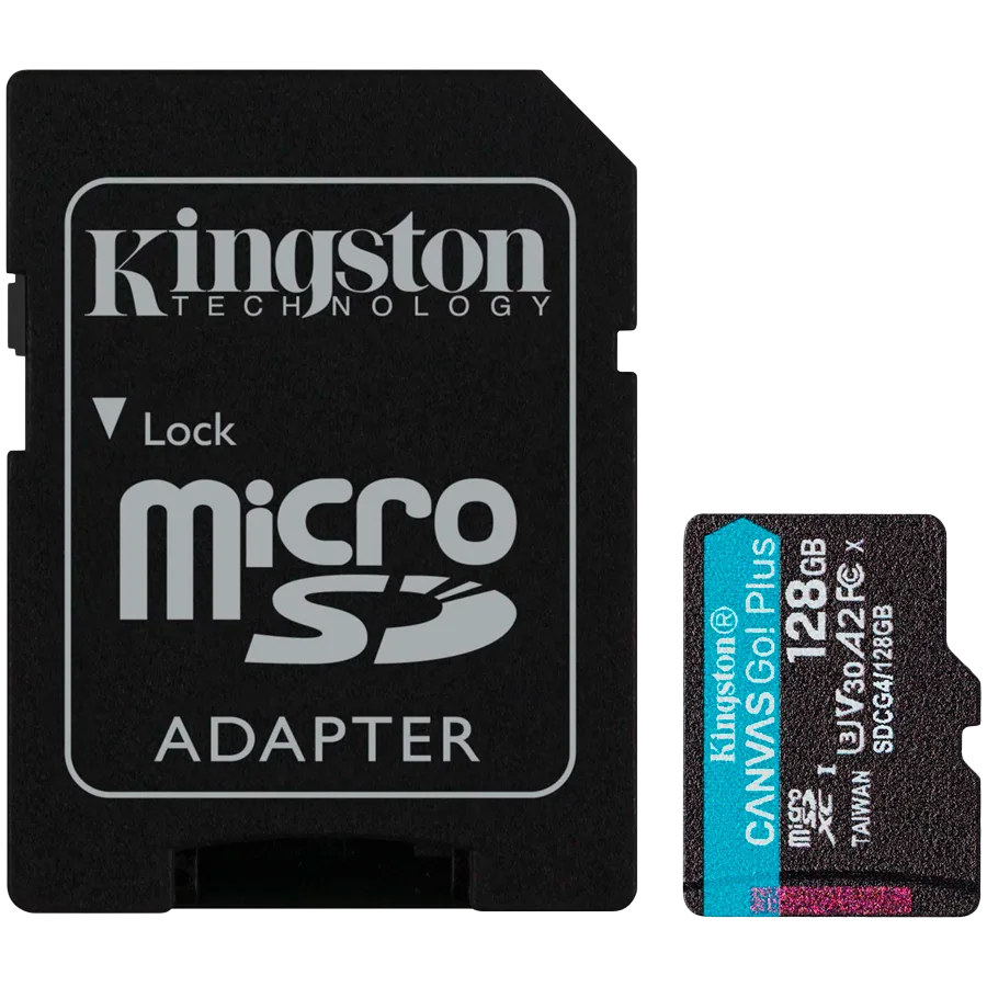 Карта памет Kingston 128GB microSDXC Canvas Go Plus Gen4 200MB/s A2 U3 V30 Card + Adapter