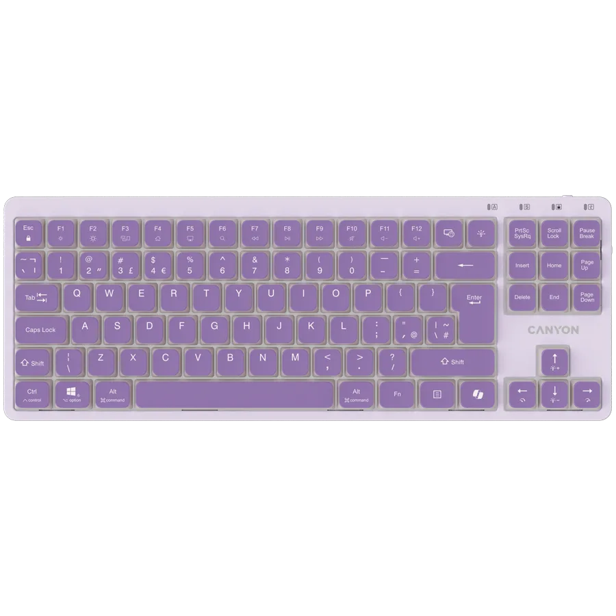 Клавиатура CANYON Keyboard OnType 10 Low Profile EN Wired Violet