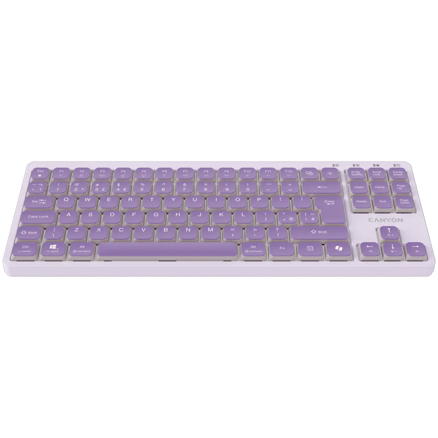 Клавиатура CANYON Keyboard OnType 10 Low Profile EN Wired Violet - Image 32
