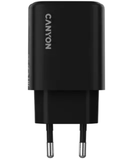 Alternative view of Зарядно за мобилен телефон CANYON charger OnCharge 200 20W 1xPD 1xQC EU Black