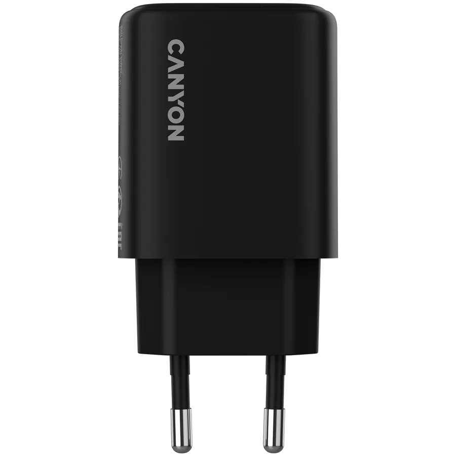Зарядно за мобилен телефон CANYON charger OnCharge 200 20W 1xPD 1xQC EU Black - Image 12
