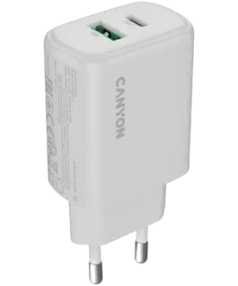 Зарядно за мобилен телефон CANYON charger OnCharge 250 25W 1xPD 1xQC EU
