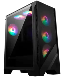 Alternative view of Кутия за компютър MSI MAG FORGE 120A AIRFLOW, Mid-Tower, ATX/M-ATX/ITX, 2x USB 3.2 Gen 1 Type-A, 1x Audio/1x Mic, LED On/Off Button, ARGB Hub, 6x 120mm ARGB Fans, Mesh Panel, 4mm Tempered Glass