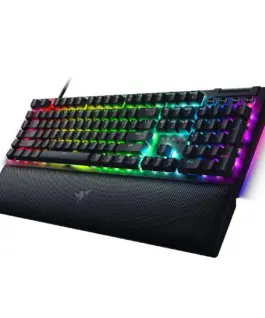 Alternative view of Геймърска клавиатура Razer BlackWidow V4 Mechanical Gaming Keyboard, US Layout, Green Switch, Razer Chroma™ RGB, 6 Macro Keys, Lubricated Stabilizers, Media Keys, Magnetic Wrist Rest, Up to 8000 Hz Polling Rate, Detachable Type C Cable