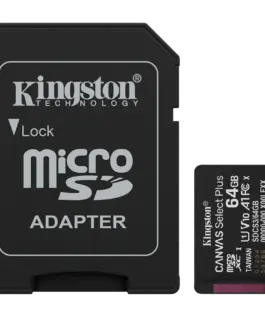 Карта памет Kingston 64GB microSDXC Canvas Select Plus Gen3 100MB/s A1 Card + Adapter
