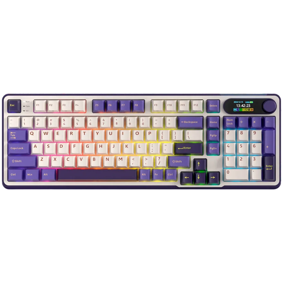Геймърска клавиатура ROYAL KLUDGE RK-S98 Blackberry Mousse Gaming Keyboard Chartreuse