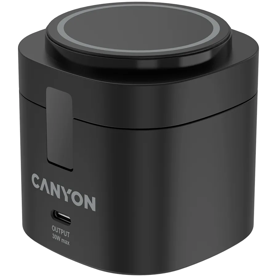 Зарядно за мобилен телефон Canyon 4 in 1 Wireless Charging Stand 30W max Size: 70x70x70.3mm weight: 414g with 65W charge