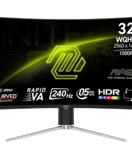 Монитор MSI MAG 325CQRXF E2 Gaming Monitor 31.5" 240Hz WQHD (2560x1440) 16:9 Rapid VA 0.5ms 300nits 3500:1 178/178 AMD F