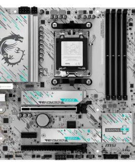 Alternative view of Дънна платка MSI B850M GAMING PLUS WIFI, mATX, Socket AM5, 4x DDR5 Dual Channel DDR5 up to 8200(OC)MHz, 2x PCIe x16 slot, 2x M.2 slot, 3x USB 5Gbps, 3x USB 10Gbps, 2x USB 10Gbps Type-C, HDMI, DP, 7.1 HD Audio, 5G LAN, WiFI 7, BT, 3Y