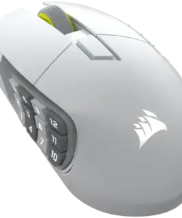 Геймърска мишка CORSAIR SCIMITAR ELITE WIRELESS SE Gaming Mouse Wireless White 33000 DPI