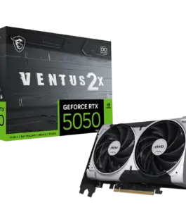 Видео карта MSI Video Card NVIDIA GeForce RTX 5050 8G VENTUS 2X OC 8GB GDDR6 128-bit 2602 MHz Boost 2560 CUDA Cores PCIe
