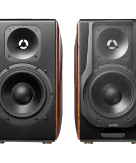 Alternative view of Тонколона Edifier S3000MKII Active Bookshelf Speakers (2.0), Bluetooth V5.0, Balanced XLR, Optical, Coaxial, USB and Line inputs, Planar magnetic tweeters aluminum diaphragm bass drivers, 256W (RMS), Control knobs, Remote, Brown