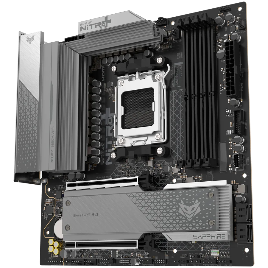 Дънна платка SAPPHIRE AMD B850M AM5 NITRO+ Ryzen R9/R7/R5, 4x DDR5 8000MHz, PCIE 5.0 x 16, 1x M.2 Gen5, 1x M.2 Gen4, LAN 2.5 Gbps, WIFI6, USB, Micro-ATX - Image 28