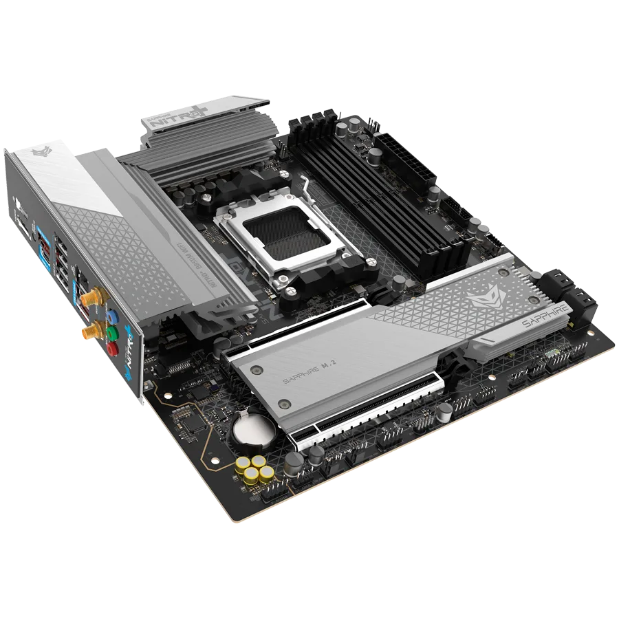 Дънна платка SAPPHIRE AMD B850M AM5 NITRO+ Ryzen R9/R7/R5, 4x DDR5 8000MHz, PCIE 5.0 x 16, 1x M.2 Gen5, 1x M.2 Gen4, LAN 2.5 Gbps, WIFI6, USB, Micro-ATX - Image 24