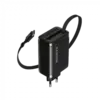 Зарядно за мобилен телефон CANYON charger OnCharge 65RC Build-In Cable USB-C 65W 1xPD 1xQC EU