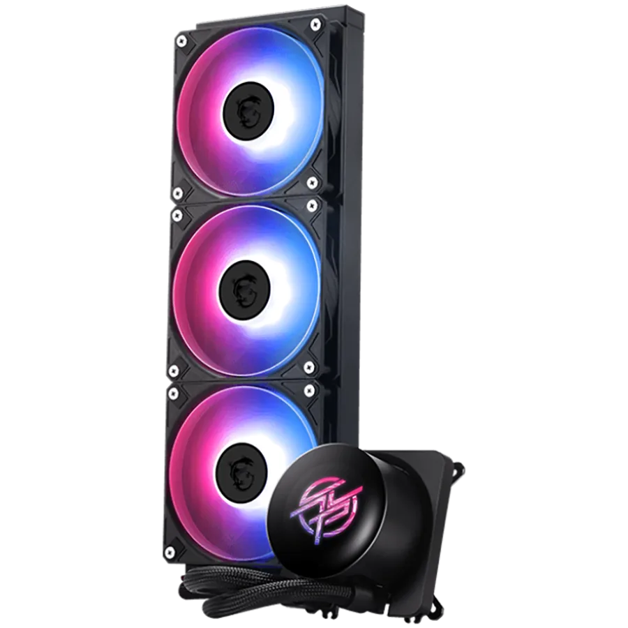 Охладител за процесор Охладител MSI MPG CORELIQUID P13 360, 3x120mm Pre-installed CycloBlade 9 ARGB Daisy Chain Fans, 2.1-inch LCD screen, Copper Base, UNI BRACKET, Intel LGA 1700/1851, AMD AM5/AM4, 5Y Warranty - Image 2