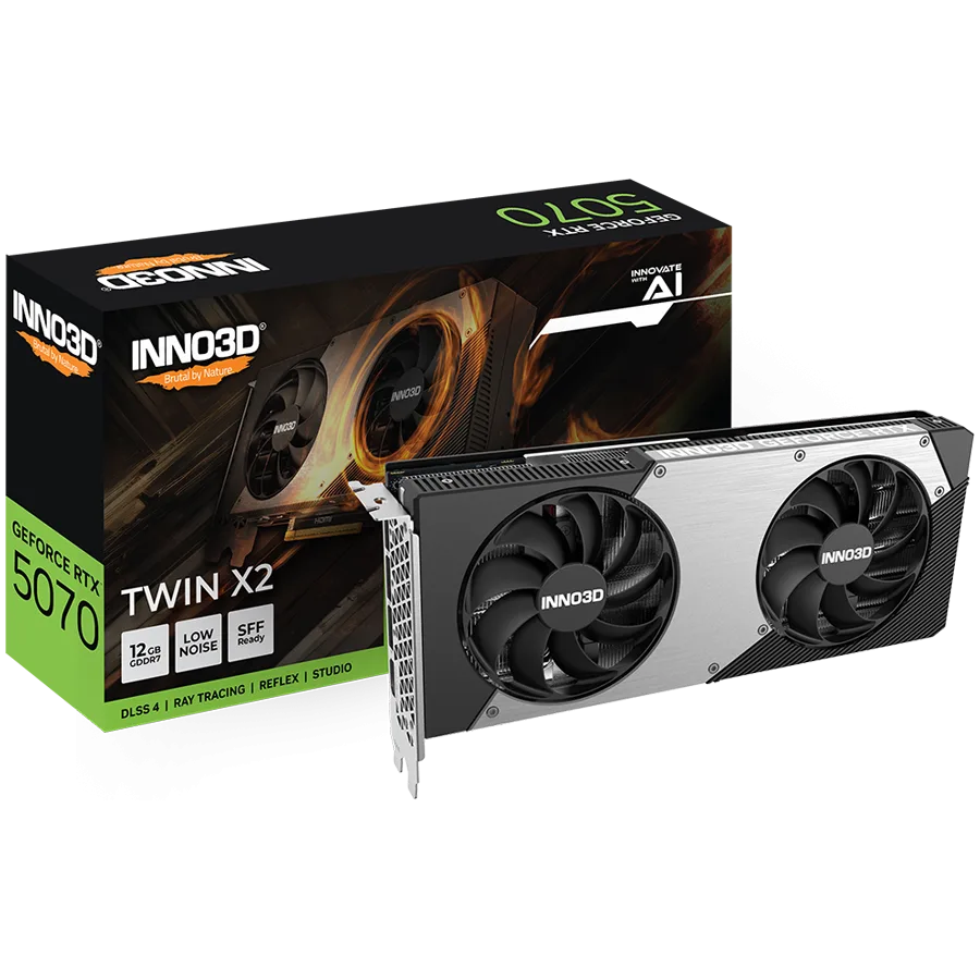 Видео карта INNO3D GeForce RTX 5070 Twin X2 12GB GDDR7 192bit 1x HDMI 3x DP