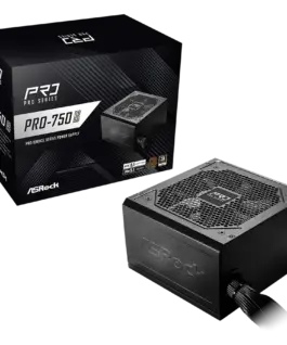 Захранване за компютър Asrock PRO-750B 750W 80 Plus BRONZE Non Modular PSU 1x EPS 12V CPU(4+4pin) 2x PCIe (6+2pin) 2x 4-