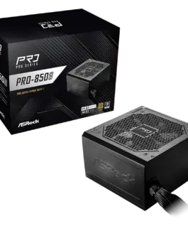 Захранване за компютър Asrock PRO-850G 850W 80 Plus GOLD Non Modular PSU 1x EPS 12V CPU(4+4pin) 2x PCIe (6+2pin) 2x 4-pi