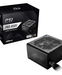 Захранване за компютър Asrock PRO-650B 650W 80 Plus BRONZE Non Modular PSU 1x EPS 12V CPU(4+4pin) 2x PCIe (6+2pin) 2x 4-