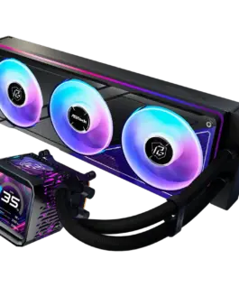 Alternative view of Охладител за процесор Охладител Asrock PHANTOM GAMING 360 LCD, AiO liquid cooler, ARGB, IPS LCD, 360 mm radiator, AM5, AM4, LGA1851, LGA1700, 90-APGA36-BAAGA5, 6Y