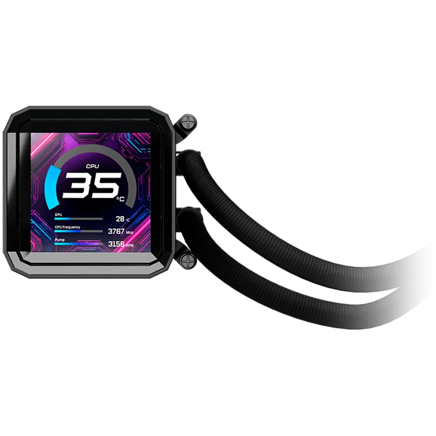 Охладител за процесор Охладител Asrock PHANTOM GAMING 360 LCD, AiO liquid cooler, ARGB, IPS LCD, 360 mm radiator, AM5, AM4, LGA1851, LGA1700, 90-APGA36-BAAGA5, 6Y - Image 9