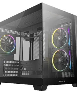 Кутия за компютър DeepCool CG330-3F Mid Tower Mini-ITX/Micro-ATX(Rear Connector) 1xUSB3.0 2xUSB2.0 1xAudio 3x120mm Pre-I